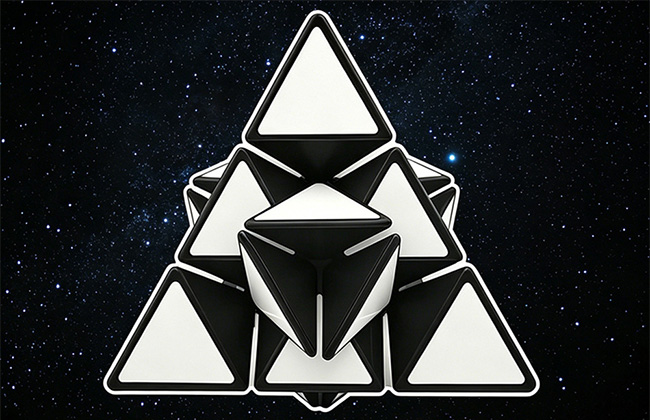 ZEPUZZLES Tricky Pyraminx White Stickered
